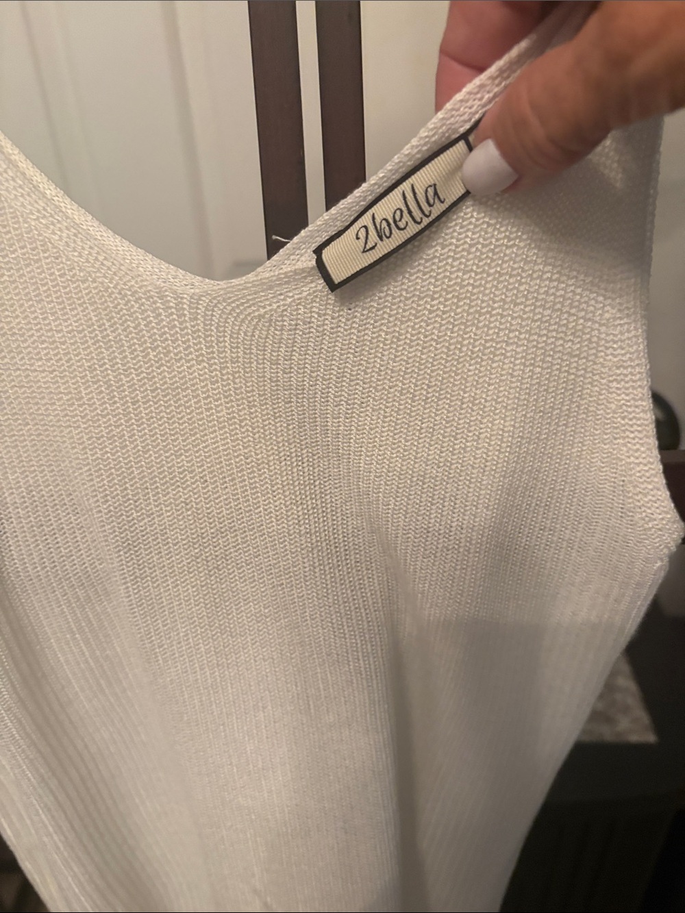 2b bella White Knit Tank